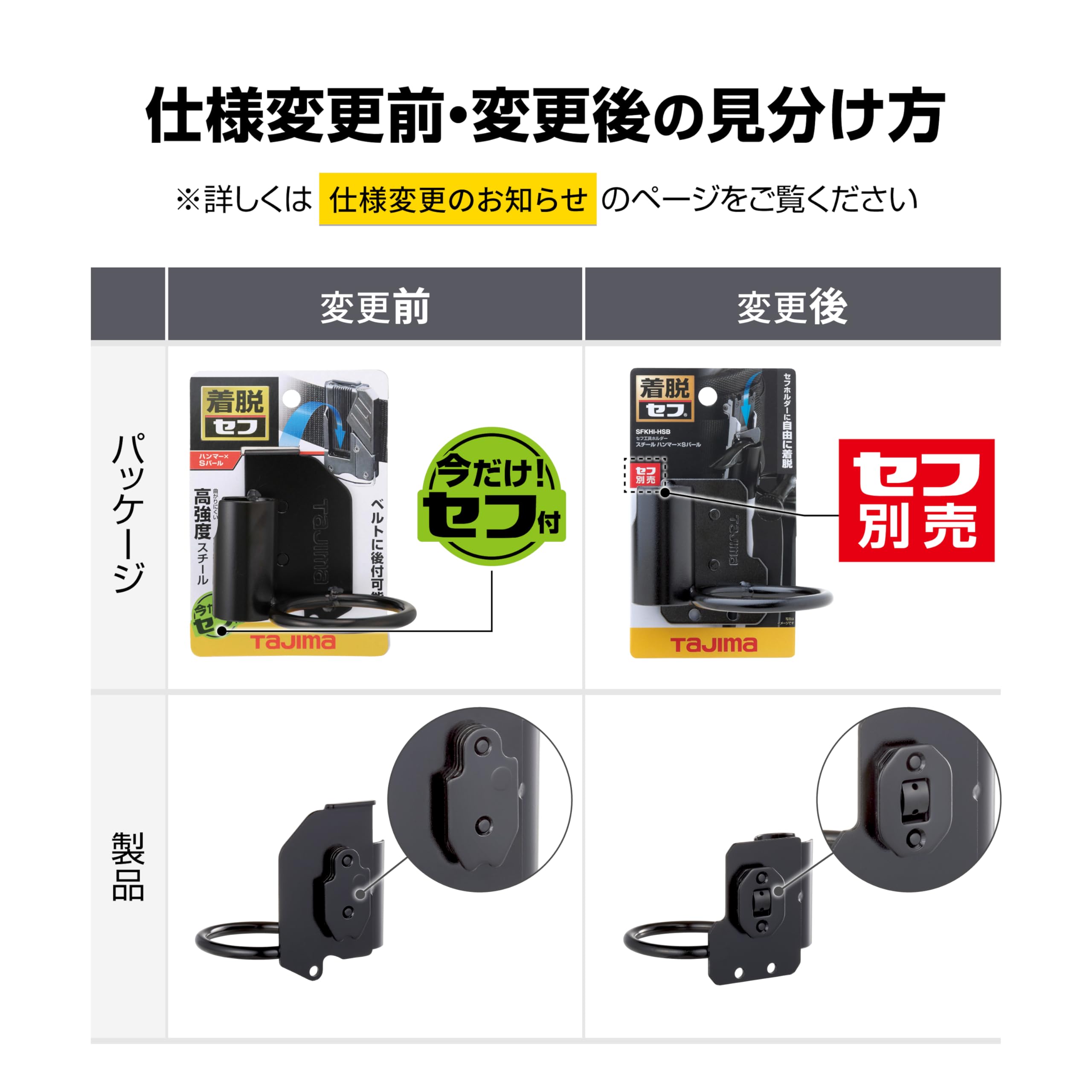 Amazon | タジマ セフシステム 着脱式工具ホルダー 高強度スチール